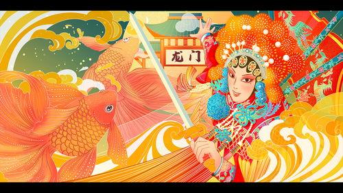 国产京剧插画大全集视频,穿越时空的戏曲艺术画卷